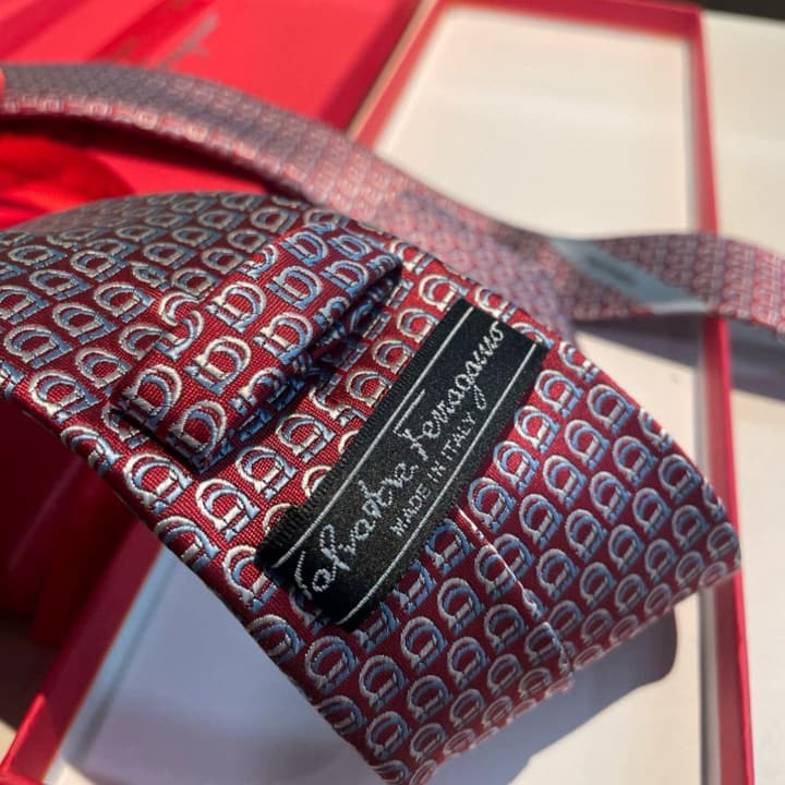 Ferragamo Men's Silk Tie Series in Burgundy
