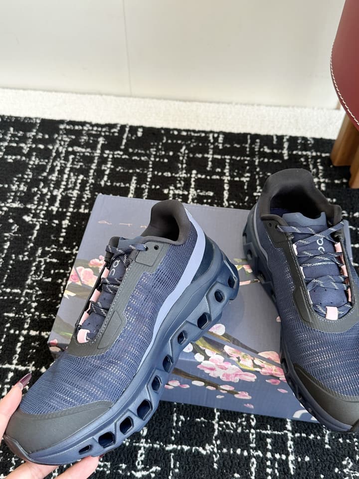 On Cloudmonster Void Running Shoes in Void Blue