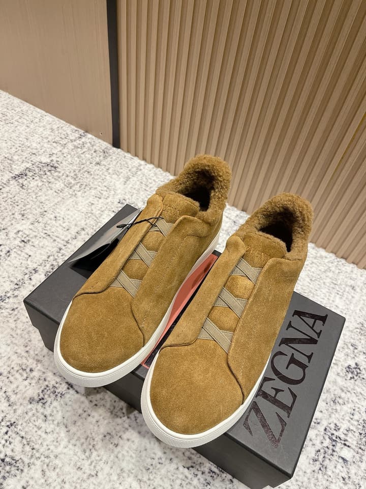 Zegna Triple Stitch Low-Top Casual Shoes – 2025SS in Black Leather