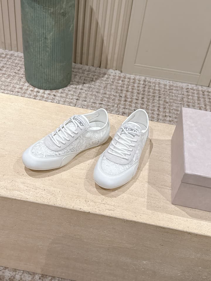 Jimmy Choo Diamond Lace Sneakers in Black Lace