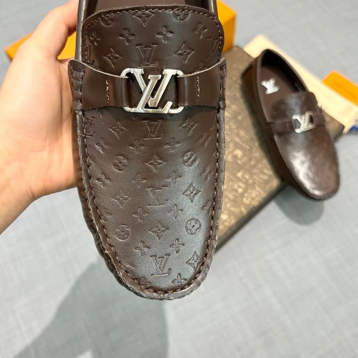 Louis Vuitton Men's Driving Shoes in Dark Blue