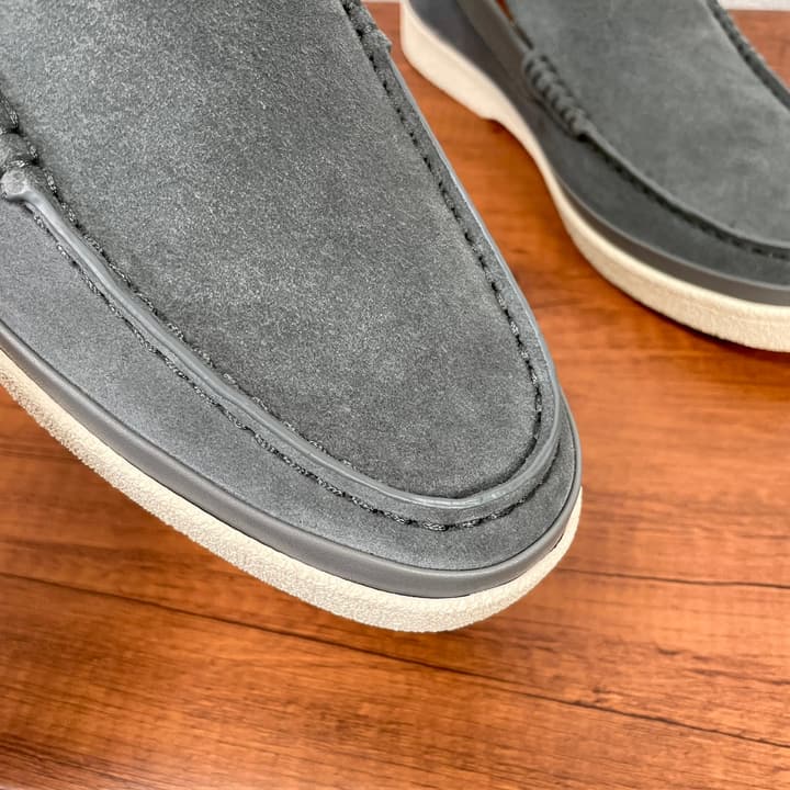 Zegna Men's Suede Leather Slip-On Loafers in Black Suede Loafer