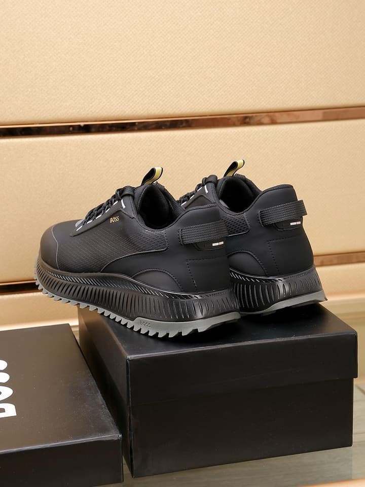 Boss New Men's Athletic Sneakers in Monochromatic Black
