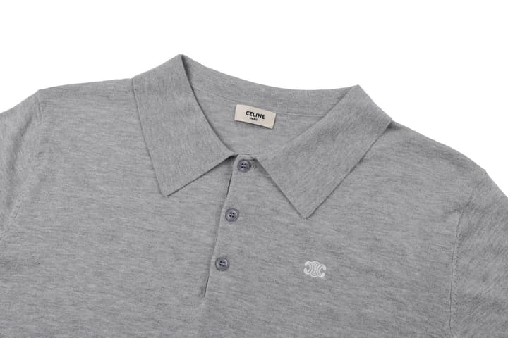 Celine Logo Embroidered Pullover Polo Shirt – 26SS in Classic Black