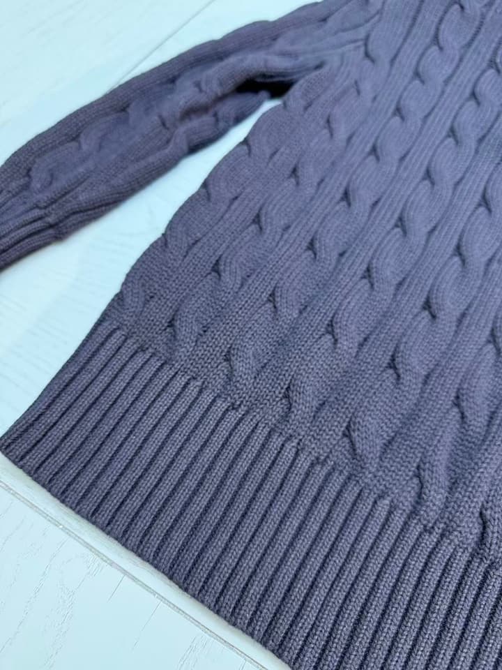 Ralph Lauren Polo Boys' Striped Knit Sweater – Kids Collection – 2025SS in Dark Navy Cable Knit