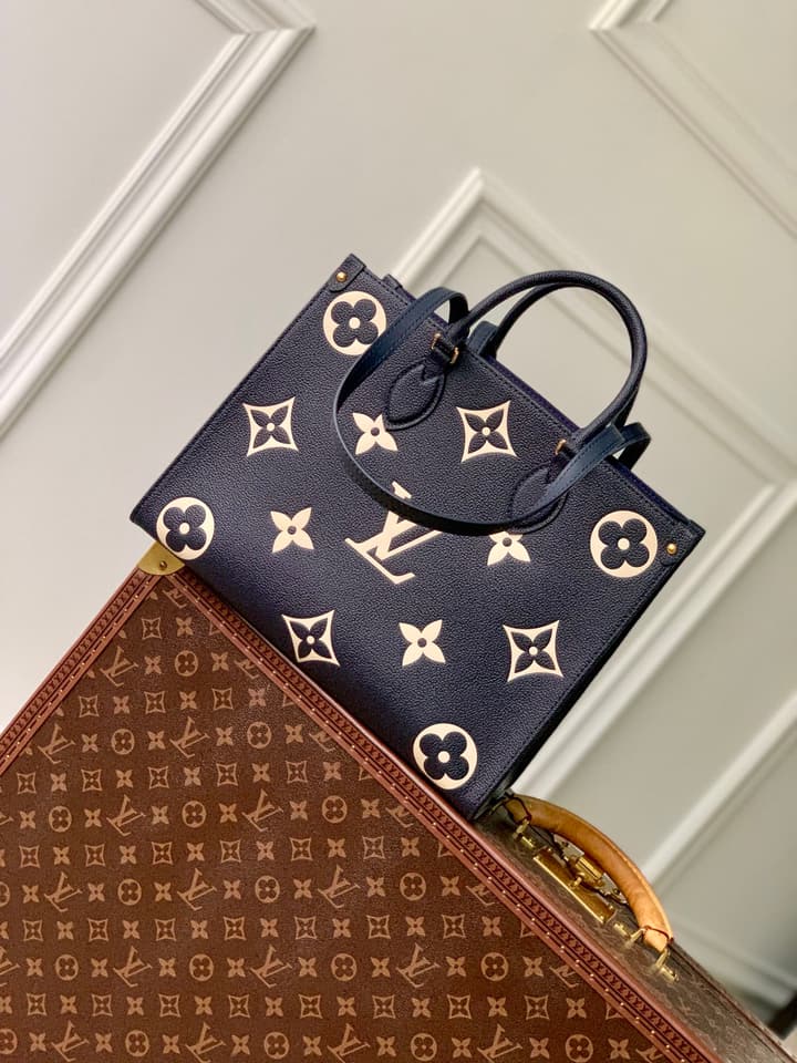 Louis Vuitton OnTheGo Medium Nautical Tote in Navy Blue Monogram Empreinte
