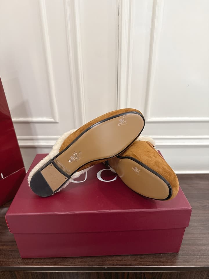 Gucci Princetown Merino Wool Mules in Black Suede With Silver Hardware