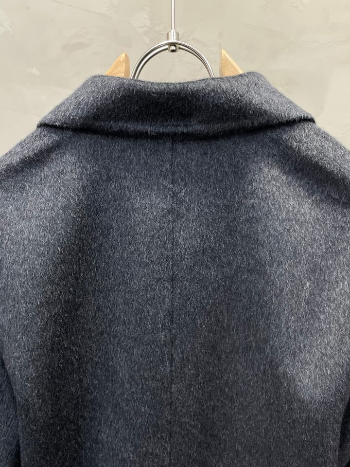 Dior Men's Wool Double-breasted Short Coat in Dark Charcoal Gray