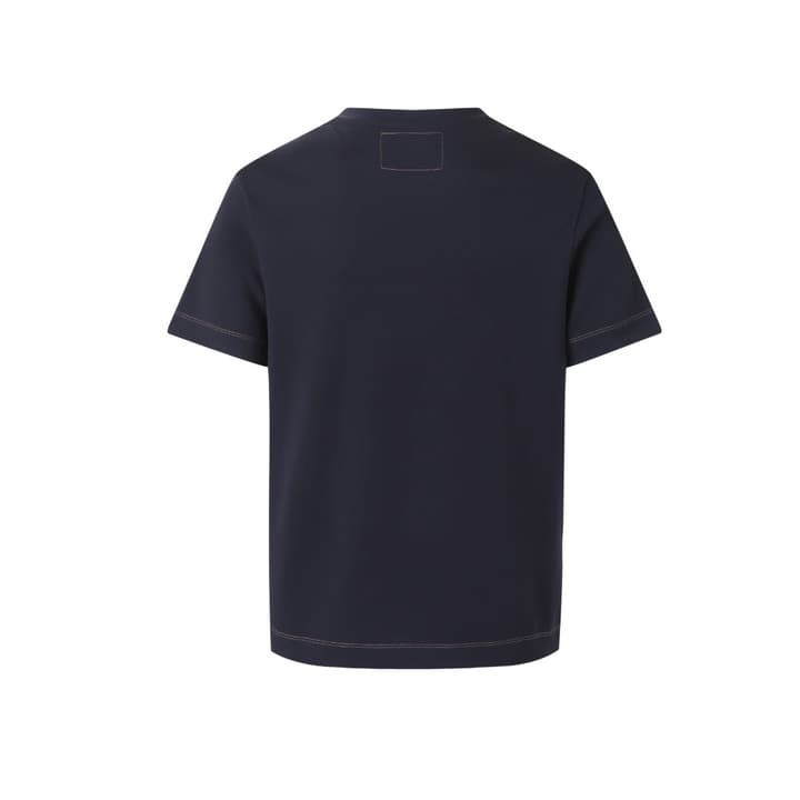Fendi Leather Patch Short-Sleeve T-Shirt in Navy Blue
