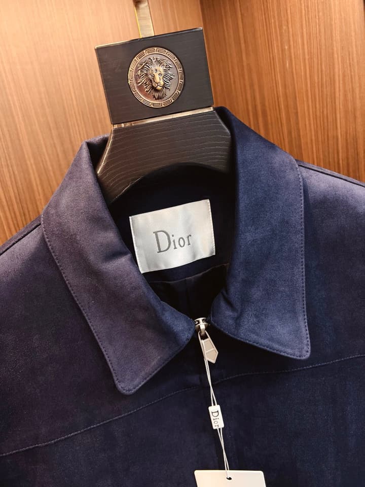 Dior Classic Men's Suede Bomber Jacket in Cognac Brown Suede Jacket