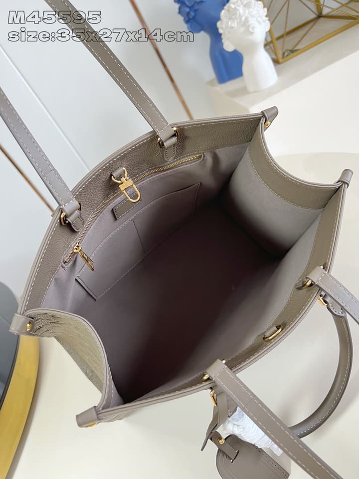 Louis Vuitton OnTheGo Medium Monogram Empreinte Tote in Taupe Monogram Empreinte