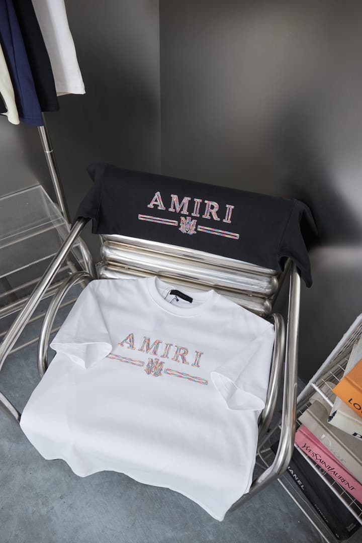 Amiri Embroidered Letter T-Shirt – 26SS Early Spring Collection in Black