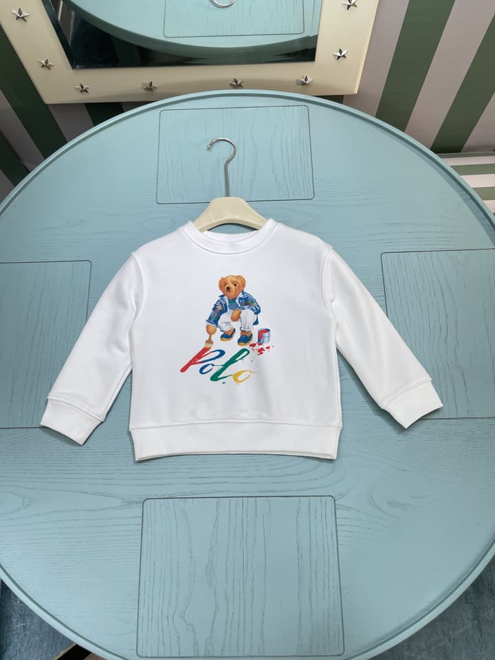 Ralph Lauren Kids Crewneck Sweatshirt – 2025AW in White With Graphic Print