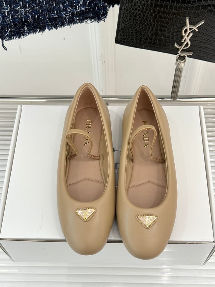 Prada Classic Mary Jane Flats in Cream