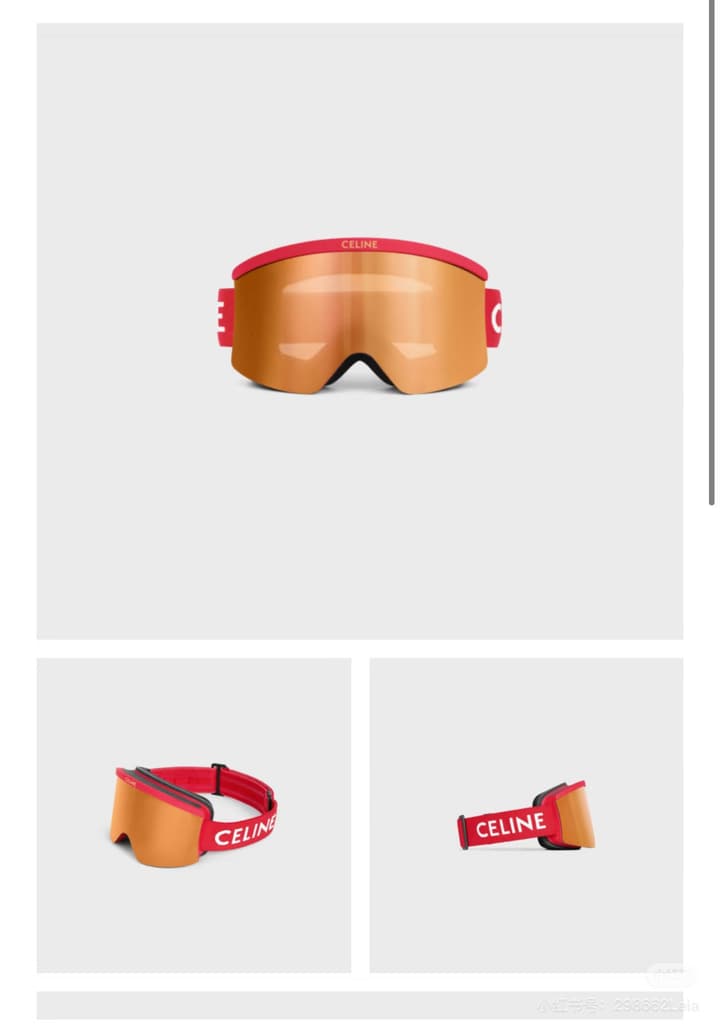 Celine Ski Goggles in Black Frame With Black Strap