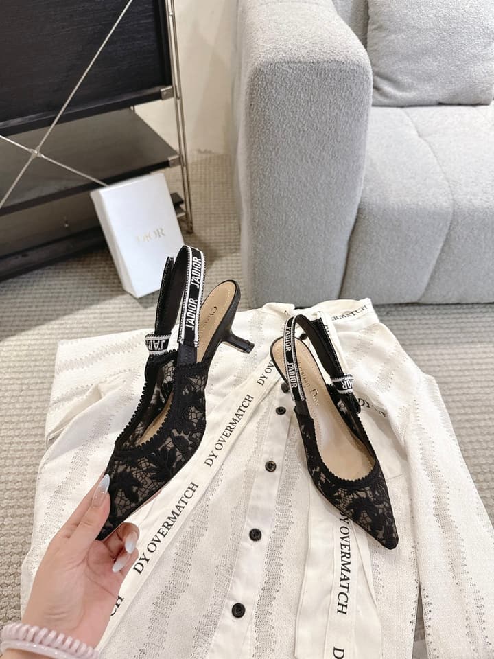 Dior J'Adior Patent Leather Kitten Heel Sandals in Classic Black Smooth Leather