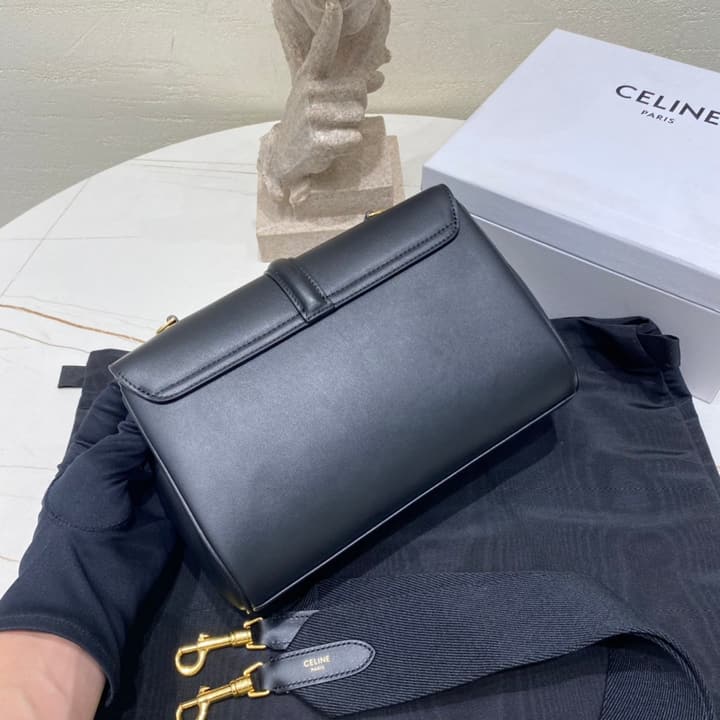 Celine Teen 16 Crossbody Bag in Black Leather