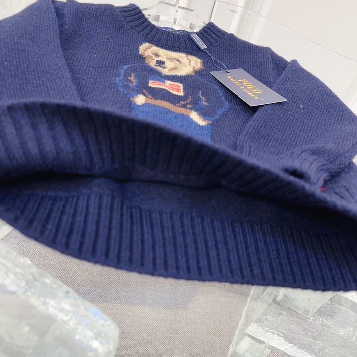 Ralph Lauren Kids Knitted Sweater – Kids Collection in Dark Navy Bear Sweater