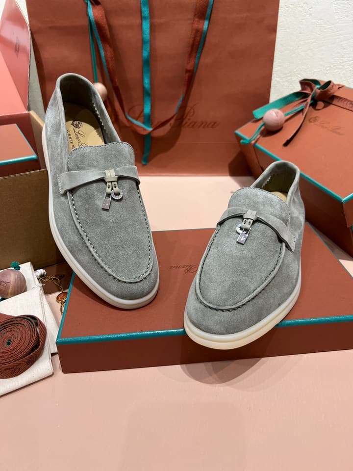 Loro Piana My Charms Classic Loafers in Nude