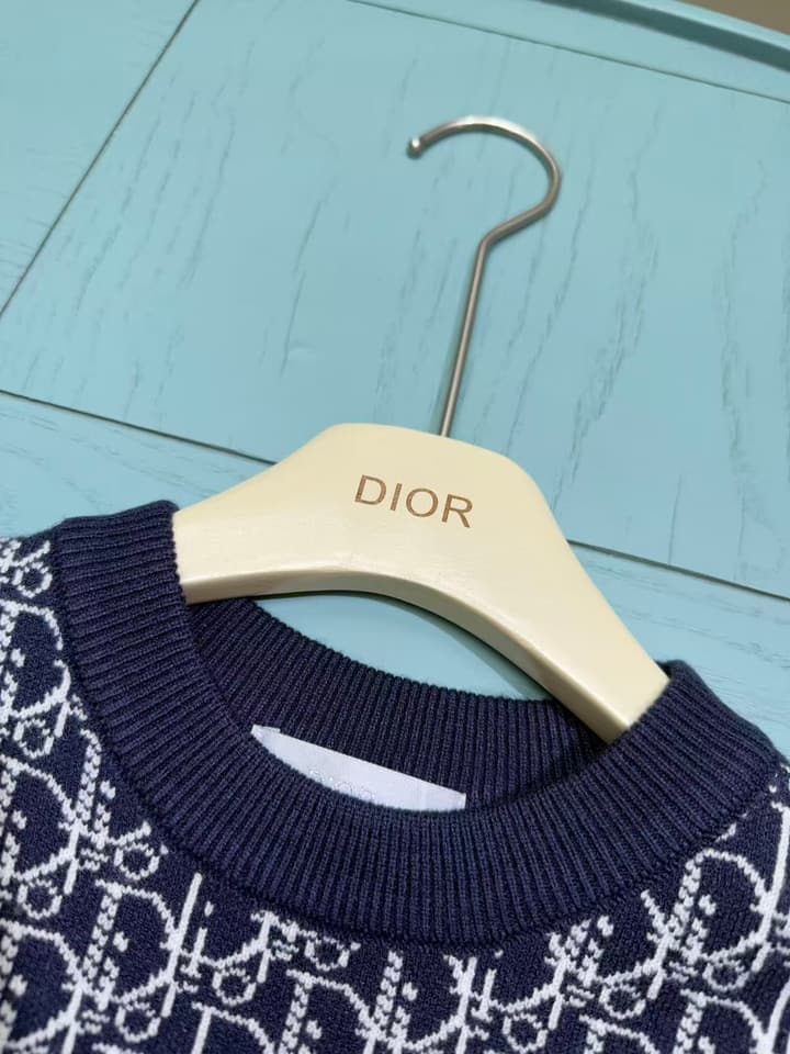 Dior Kids Classic Striped Knitted Sweater – 2025SS in Navy Monogram Fade