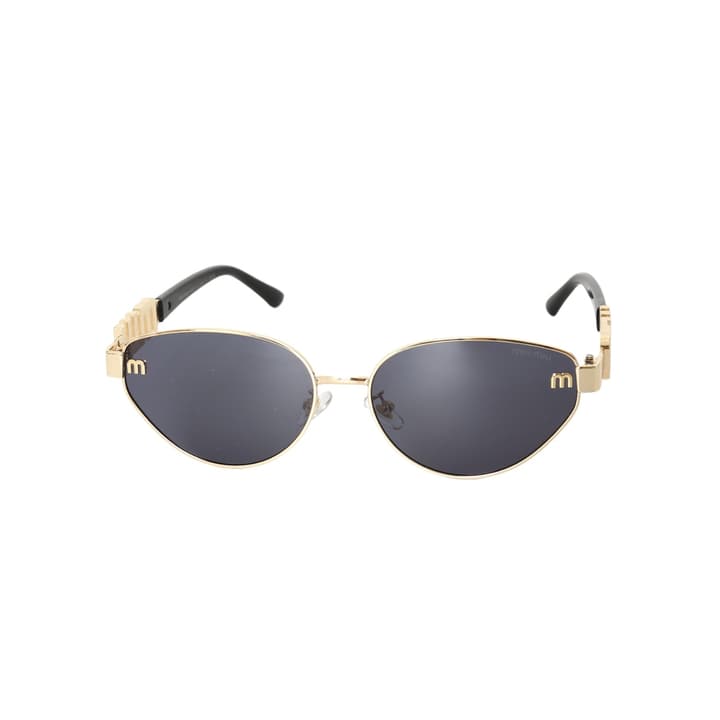 Miu Miu Logo Oval Gradient Sunglasses in Gold