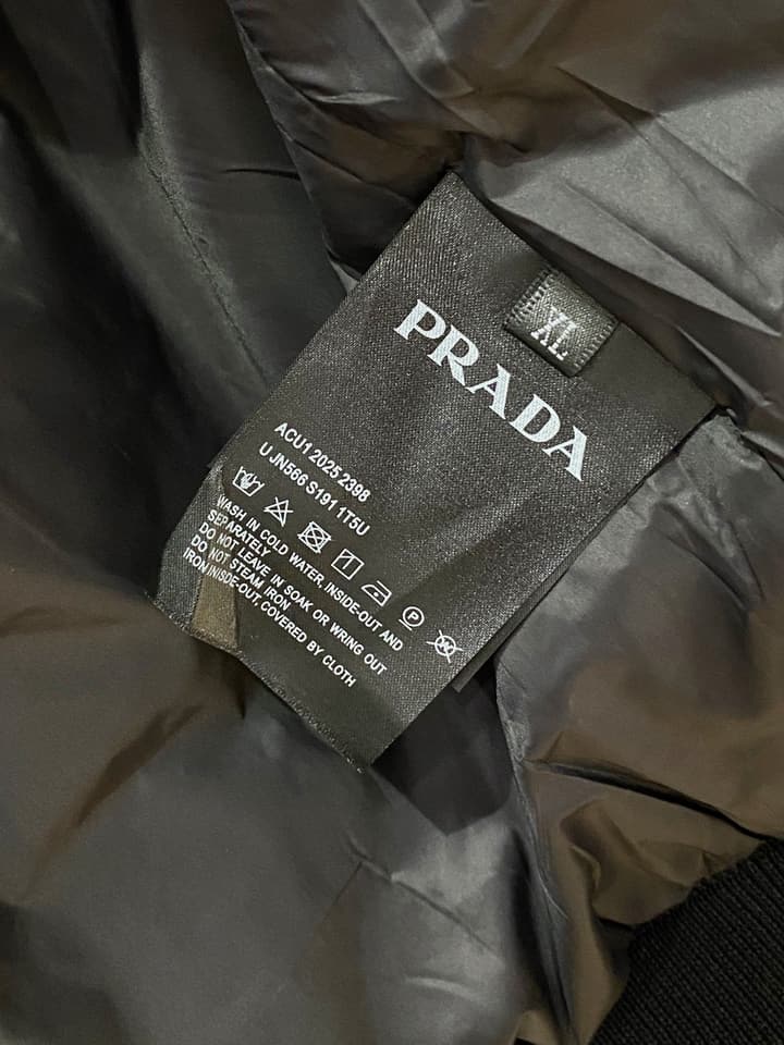 Prada Spliced Knit Down Jacket – FW2024 in Black Knit Down Jacket