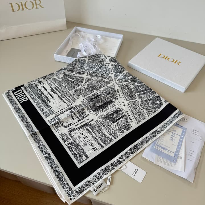 Dior Paris Map Silk Scarf – 2025 Spring/Summer Collection