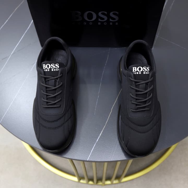 Boss Men's Knit Sport Sneakers in Grey