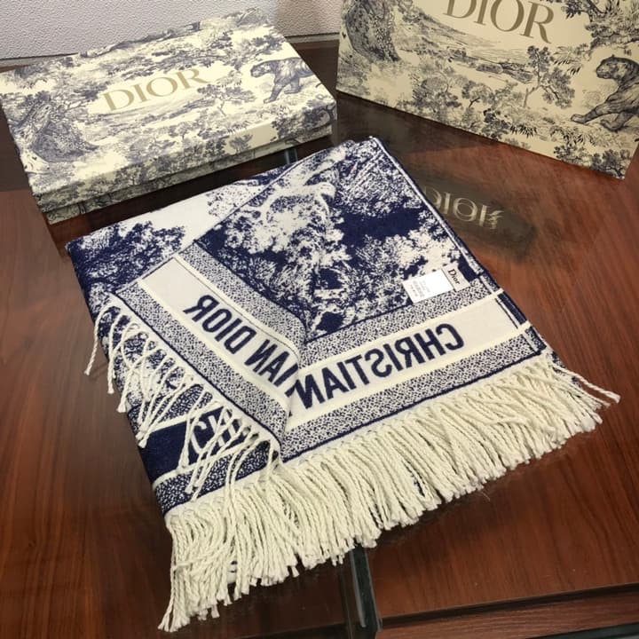 Dior Animal Print Cashmere-Wool Scarf