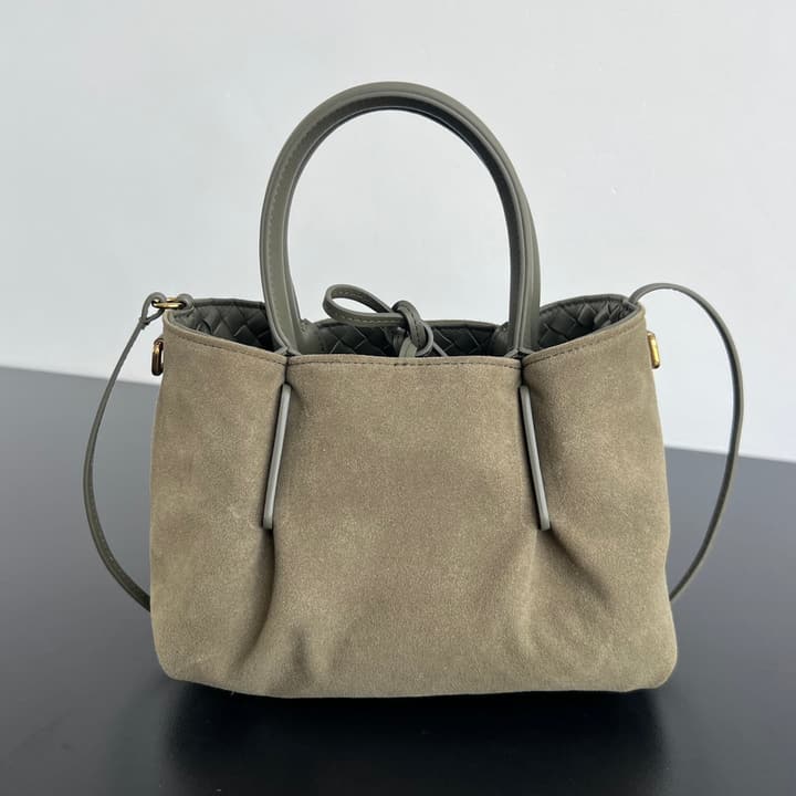 Bottega Veneta Pinacoteca Small Tote Handbag – 2025SS in Burgundy With Light Blue Lining A