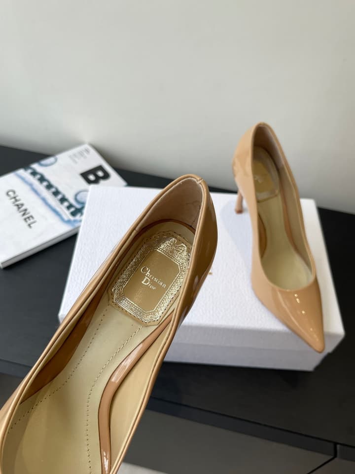 Dior Pointed High-Heel Pumps – 25SS Spring/Summer Collection in Patent Burgundy