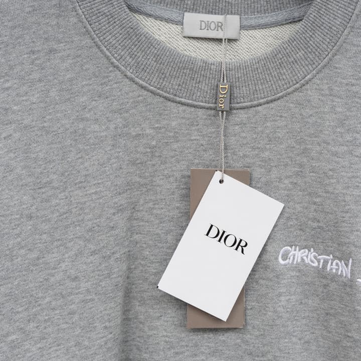 Dior Embroidered Script Logo Crewneck Sweatshirt
