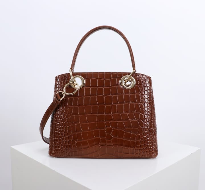 Dior Crocodile Embossed Bow Top Handle Bag – 2026SS in Black Crocodile Embossed