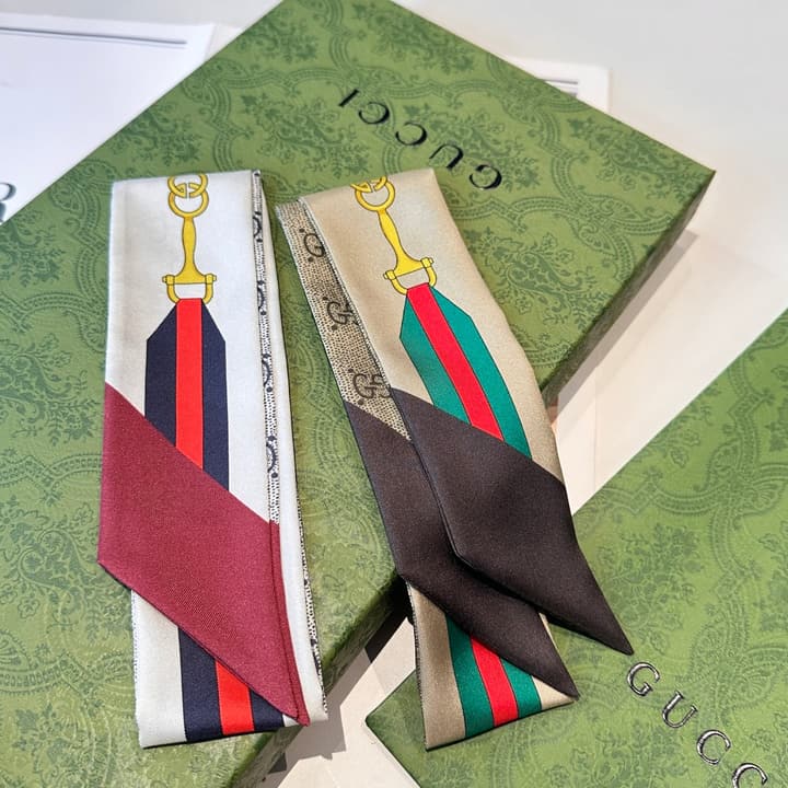 Gucci GG Logo Twilly Silk Scarf