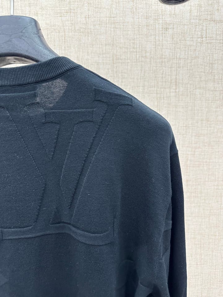 Louis Vuitton MONOGRAM Embossed Crewneck Sweater – 25FW in Dark Embossed Monogram Sweater