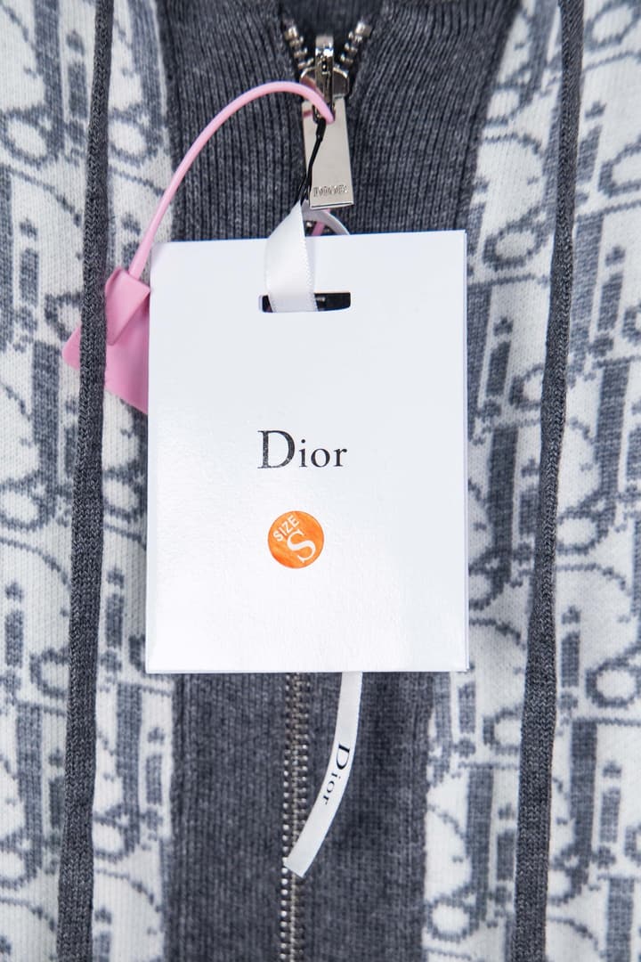 Dior CD Monogram Jacquard Cardigan – 24SS in Dark Grey