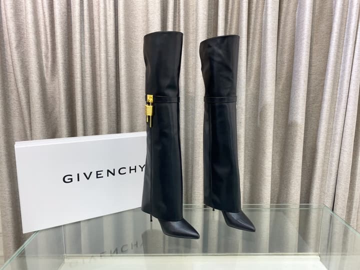 Givenchy Glossy Leather Knee-High Boots