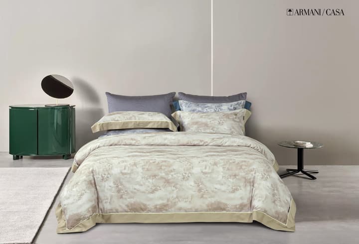 Armani Casa High Definition Oriental Zen Bedding Set in Champagne Gold Print