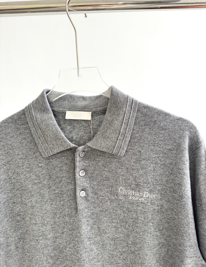 Dior Early Spring Mixed-Knit Polo Tee – 2025 in Black