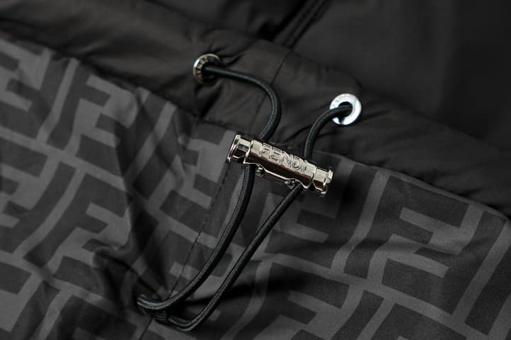 Fendi Collared Gabardine Jacket in Black Gabardine Jacket