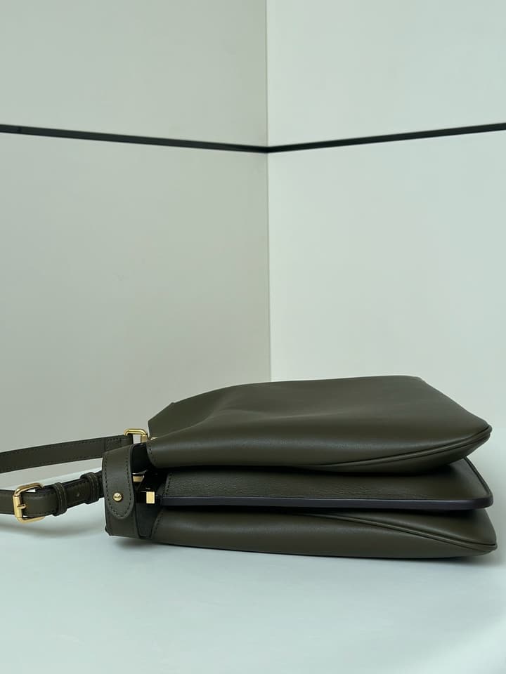 Fendi Peekaboo Iconic Large Handbag in Deep Burgundy Calfskin