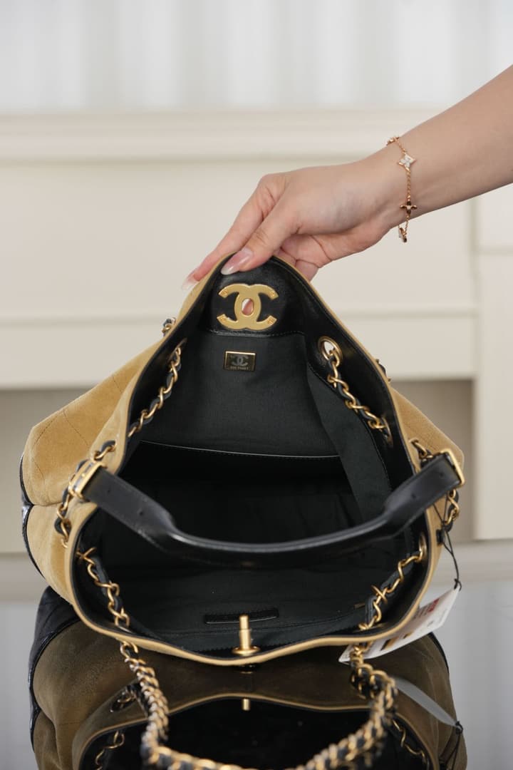 Chanel 25A Suede Apricot Bucket Bag – 25A Collection