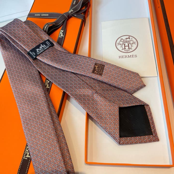 Hermès Philippe Mouquet Men's Tie in Cool Grey Patterned