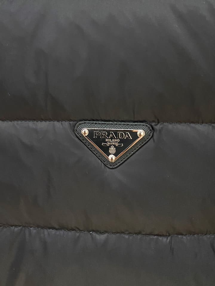 Prada Spliced Knit Down Jacket – FW2024 in Black Knit Down Jacket