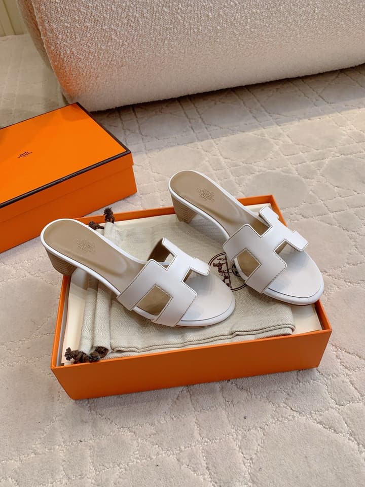 Hermès H-Heeled Sandals in Tan