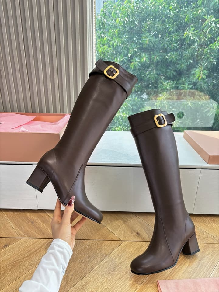 Miu Miu Chelsea Knee-High Boots – 25FW in Black