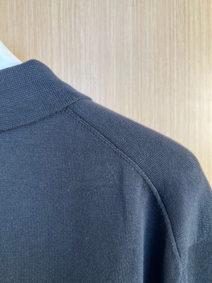 Louis Vuitton Monogram Leather Patch Knit Long-Sleeve Polo Shirt – 26SS Early Spring Collection in Black