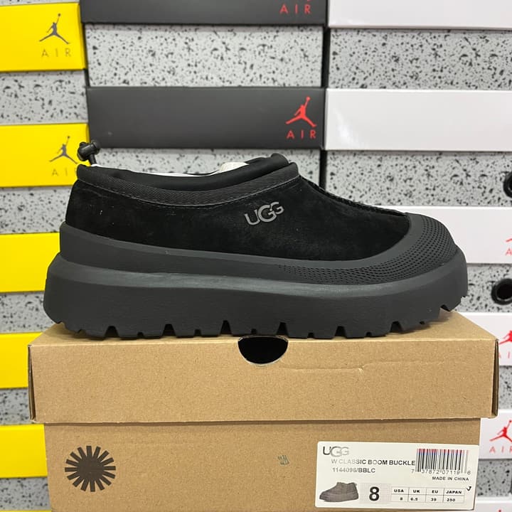 UGG Platform Low-Cut Snow Boots in Black Suede Slip-on