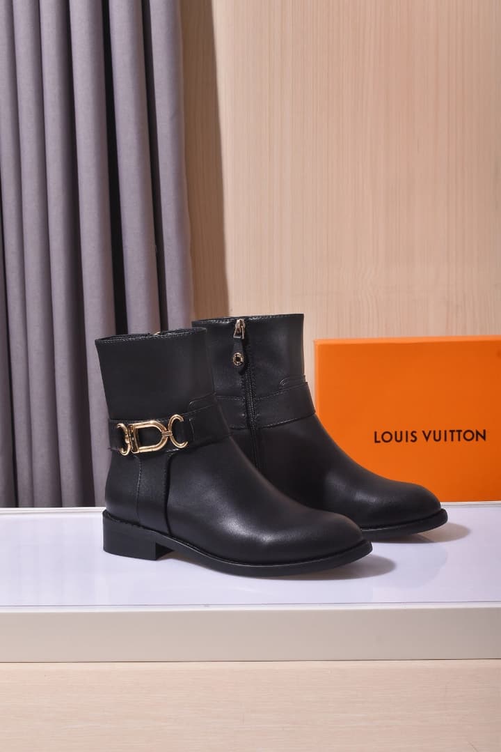 Avant-Garde Footwear Co. Classic Calfskin Boots in Black Monogram Buckle Boot