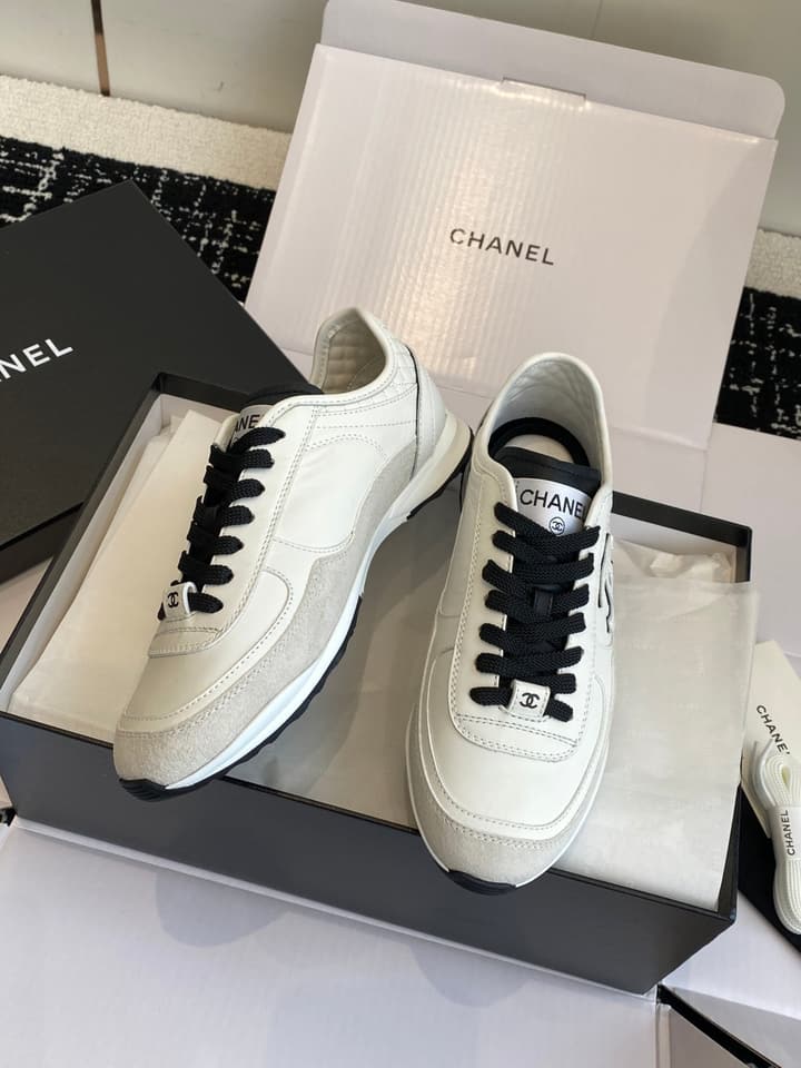 Chanel Panda Platform Sneakers – 2025SS in Black With White Laces